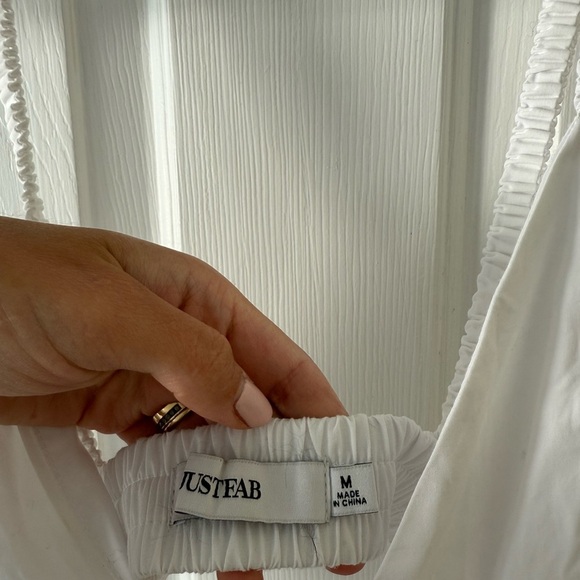 JustFab White Dress with Open Back - Picture 2 of 3